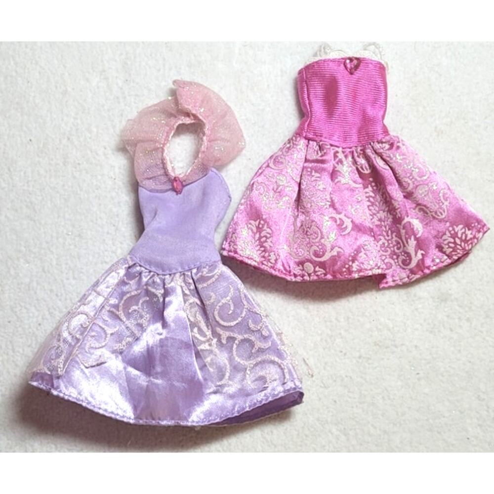 Barbie Size Vintage 80s Party Princess Style Purple Pink Cocktail Dresses